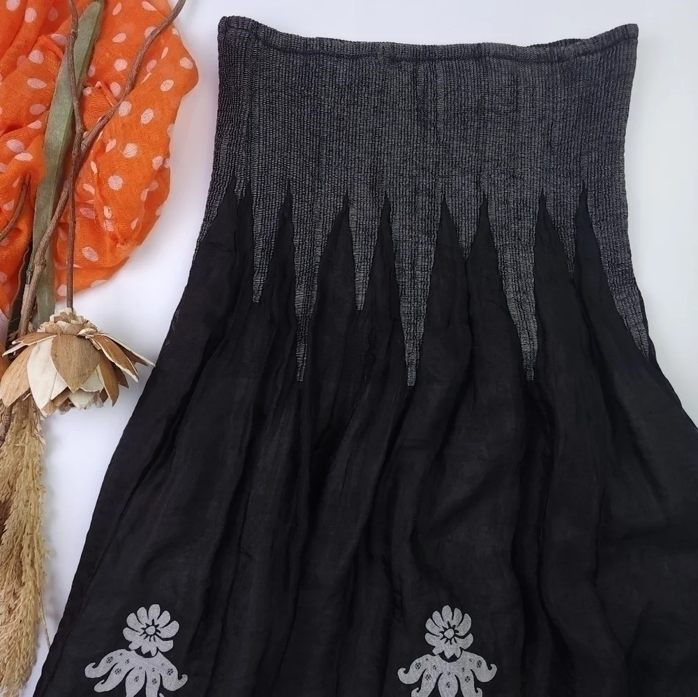 Lapis Black White Boho Onesize Dress - Picture 9 of 13